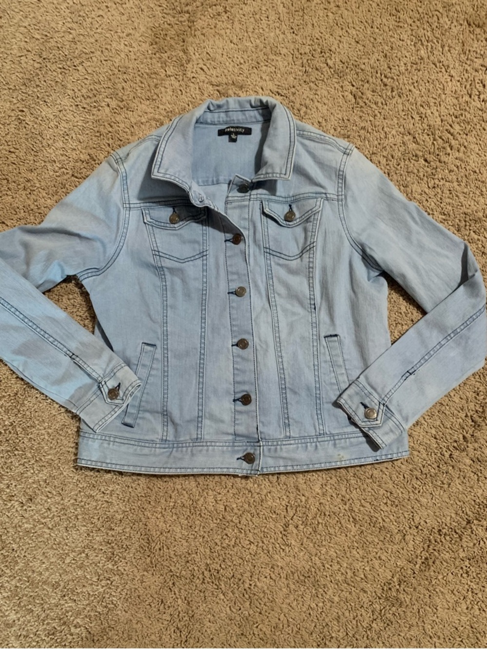 Relativity Light Wash Denim Jean Jacket Large